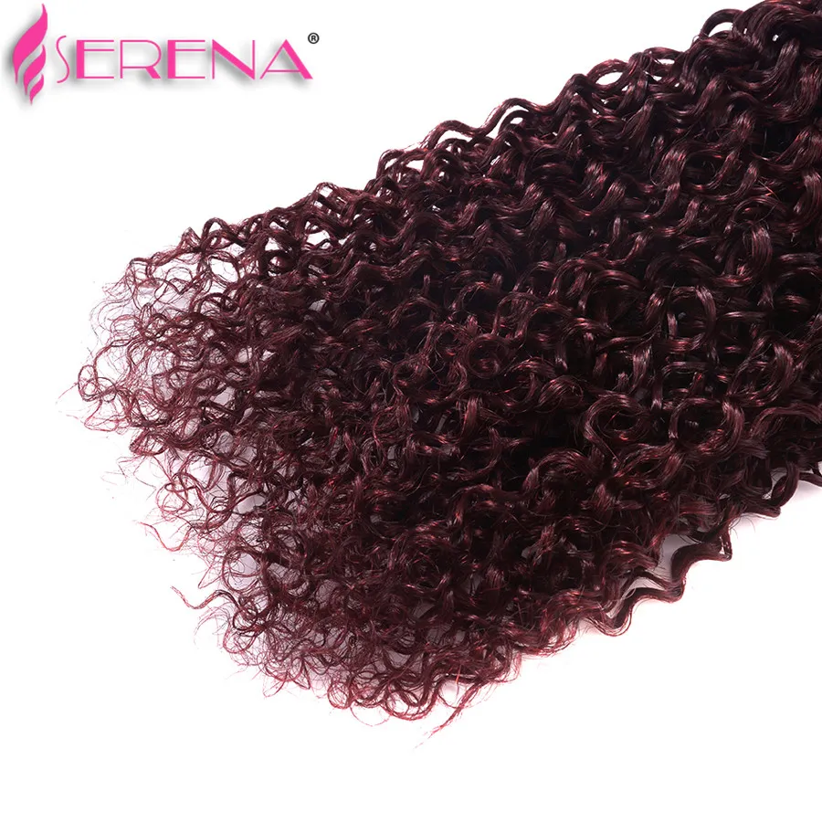 Burgundy Brasiliansk Kinky Curly Virgin Hair Ombre Brasilianska Hårväv Buntar 99J Mörk Vin Röd Afro Kinky Human Hair Extension