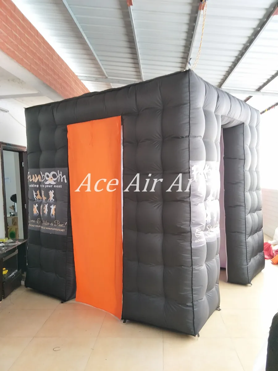 Wholesale Custom All Black Inflatable LED Inflatable Photo Booth With ...