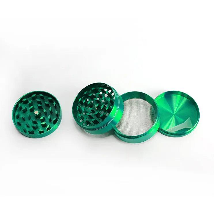 Herb Grinder 50MM CNC 4 Parts Smoking Zinc Alloy Metal Tobacco Spice Pollen Mini Hand Muller Crusher