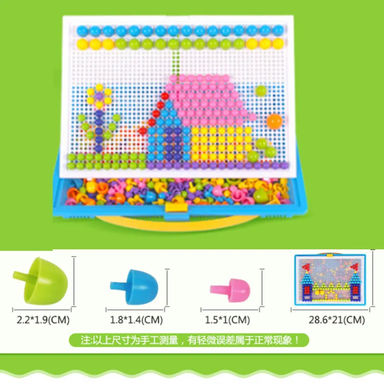 Mushroom Nail Kit Puzzle Toys 3D Mosaic Picture Puzzle Barn Barn Födelsedaggåvor Brinquedos Juguetes