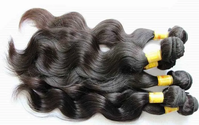 ライミーブラジルのボディウェーブバージンの人間の髪織り束ペルーマレーシアのインドの髪の伸びが二重緯糸自然色