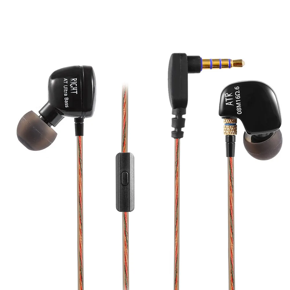 Auricolare cablato iPhone Samsung Cuffie stereo originali KZ ATR Auricolari in-ear da 3,5 mm con cancellazione del rumore Cuffie HIFI professionali Super Bass