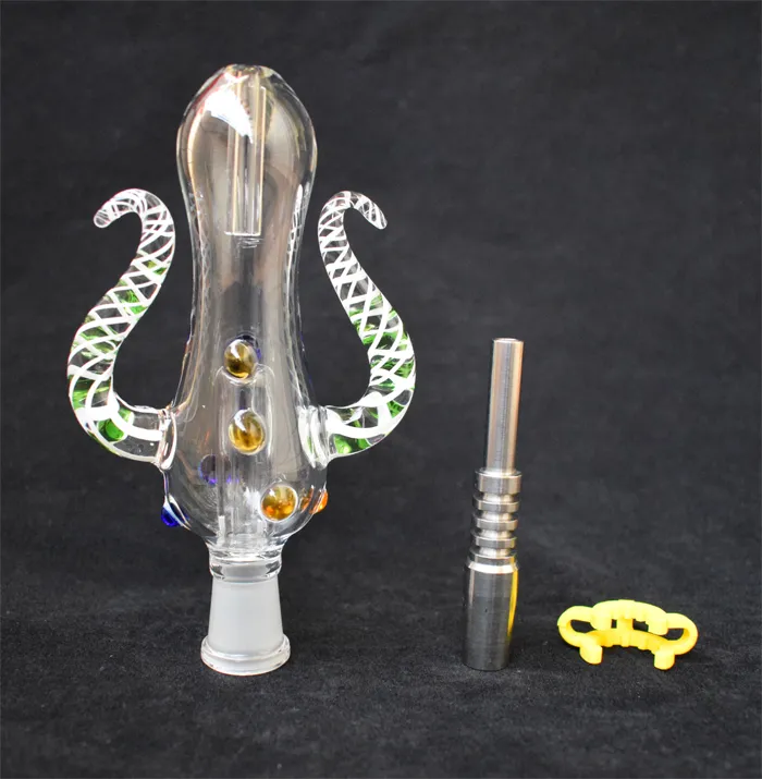 2020 NC 4.0 Bang en verre avec clou en titane GR2 14mm Joint Nector Collector Oil Rigs Bangs en verre