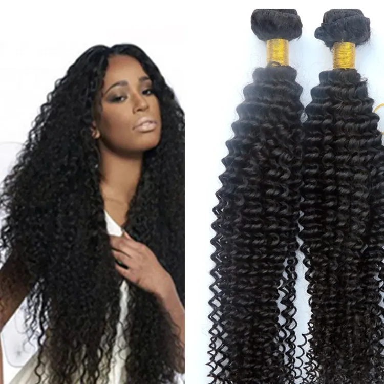 Bundles de cheveux brésiliens vierges Les cheveux humains tissent des extensions crépus bouclés