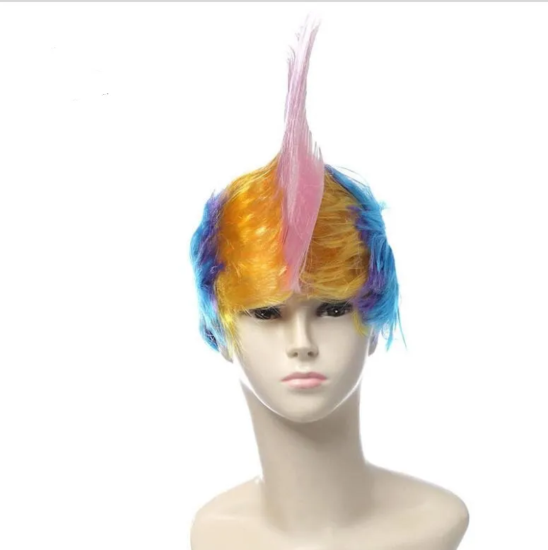 Festival Cosplay Perücke lustiger tanzender Kopfschmuck Erwachsene Mohawk Punk Perücken Rock ausgefallene Kostüme Perücken Party Cosplay Haar Synthetische Perücke