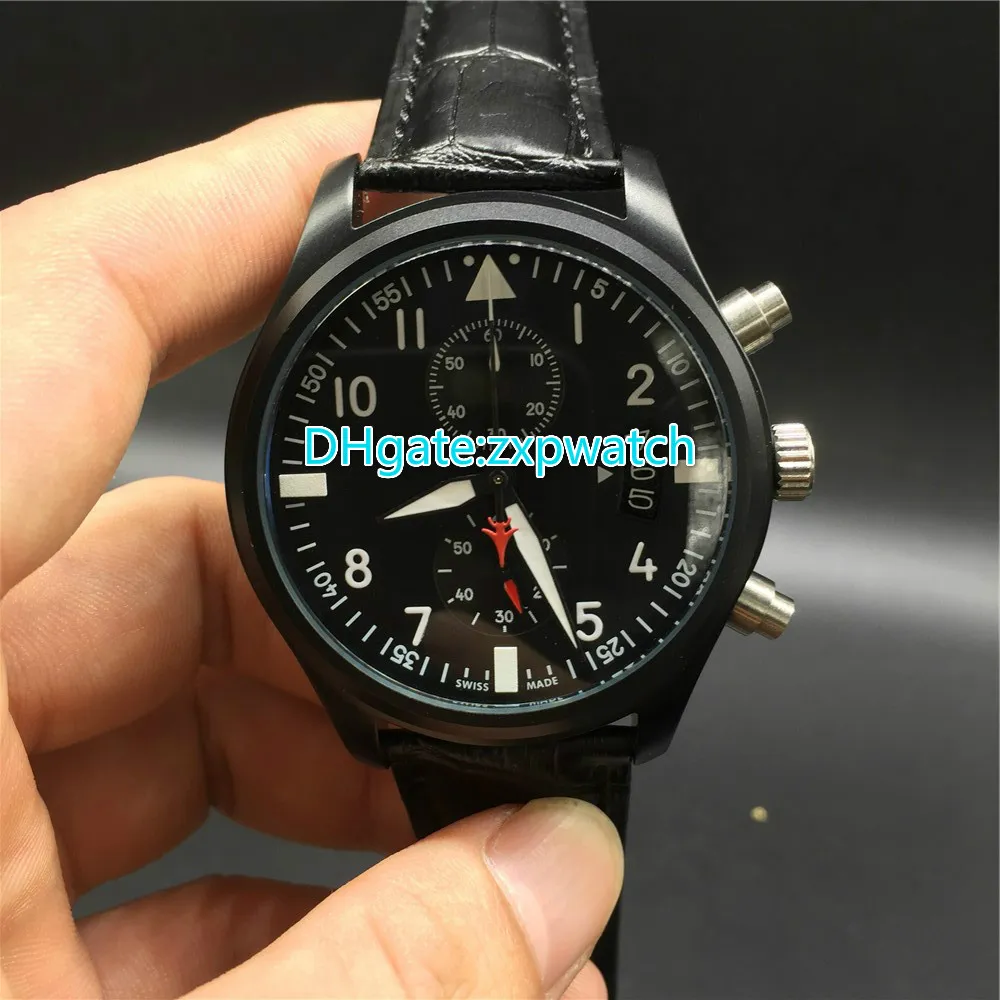 Mode horloge 2017 Hoge Kwaliteit Merk Mens Quartz Horloge Band Zwart Chronograaf Originele Gesp Gratis verzending.