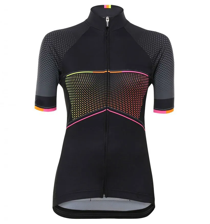 Maglia da ciclismo Pro Team nera da donna e pantaloncini con bretelle traspirante Ropa Ciclismo Mujer MTB Uniformes Tenue Cycliste Pro 2024