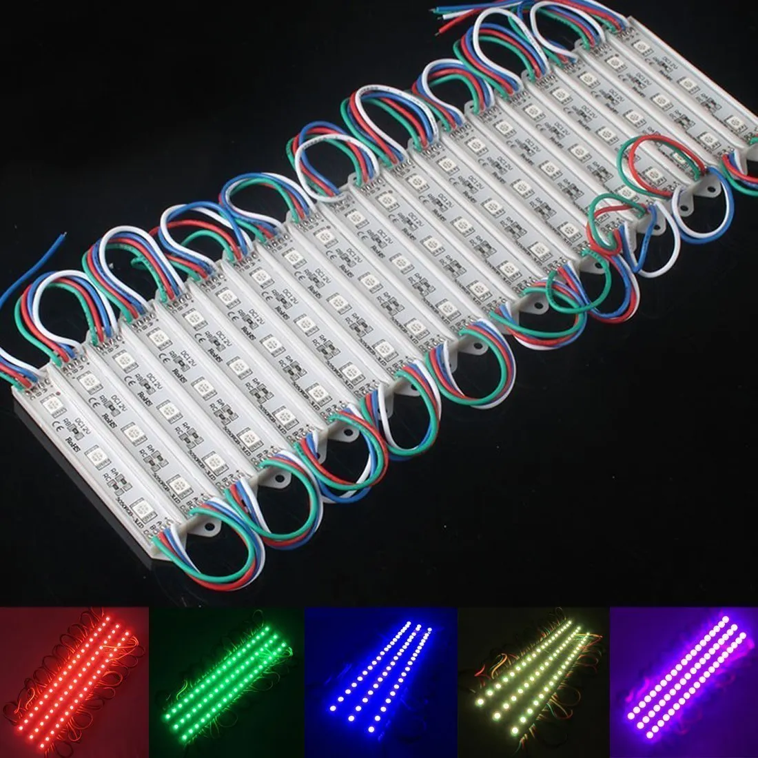 5050 SMD 3 LED Module RGB Waterproof Light Lamp for home garden xmas wedding party decoration or letter design