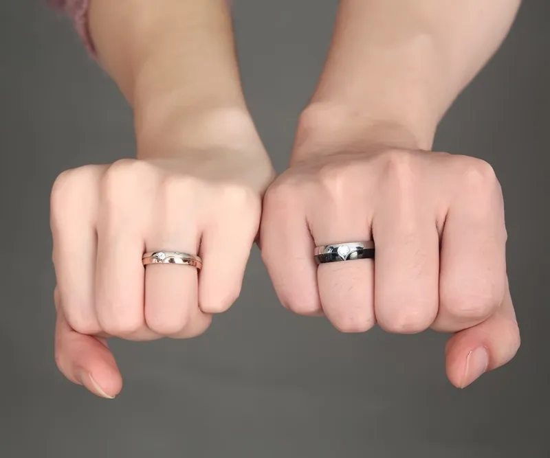 Meaeguet романтические обручальные кольца для пар для мужчин и женщин из нержавеющей стали CZ Stone, кольцо для влюбленных на годовщину помолвки, 1 шт., CR-236Q