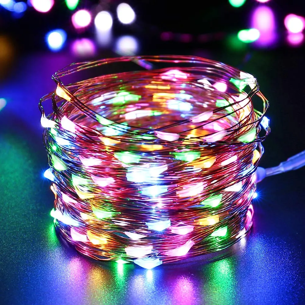 Holigoo 10M 100 LED 3XAA bateria LED łańcuchy świetlne na boże narodzenie Garland dekoracja na przyjęcie ślubne świąteczne lampki migające