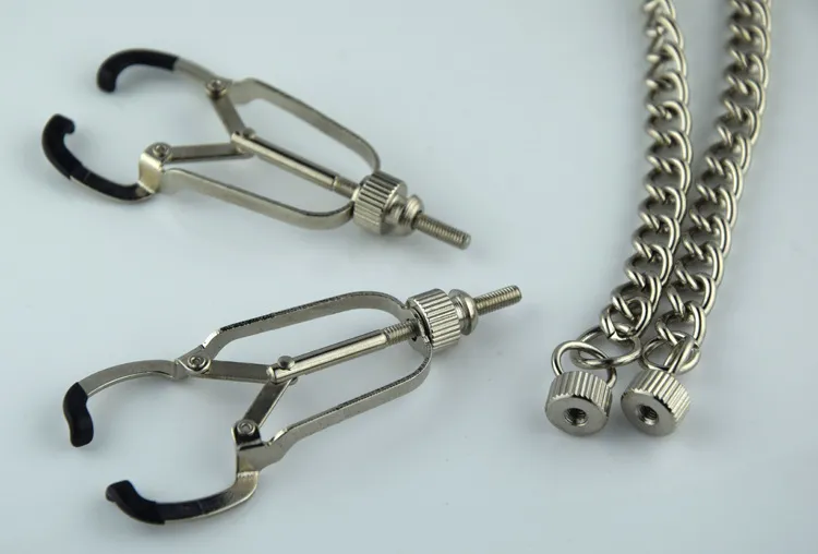 Verstelbare tepelklemmen met metalen ketting clips tepels labia clips clit clamp bodnage fetish seksspeeltjes voor paar BDSM volwassen spel