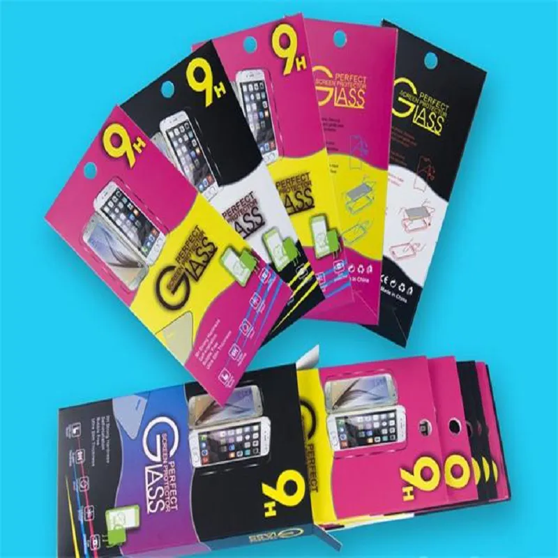 Boş Perakende Paketi Siyah Kağıt Kutuları 10 adet her ucuz kutu Premium Temperli Cam 9 H Ekran Koruyucu için Ambalaj Sony Cep telefonu samsung