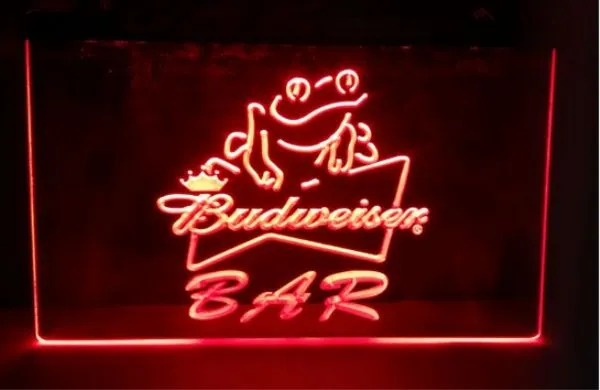 Budweiser Frog Bar Beer New Carving Signs Bar Led Neon Sign Home Decor Crafts