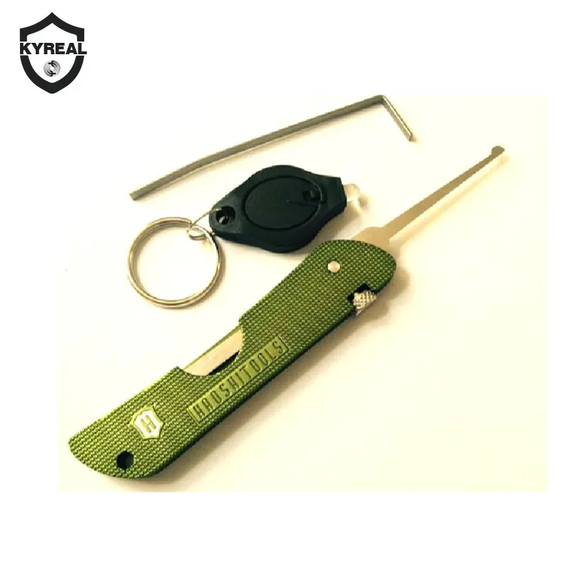 Hot Locksmith Tools Haoshi Tools Fold Lock Pick Green Color Lock Picks Tools Jackknife Jack Knife Cadeado