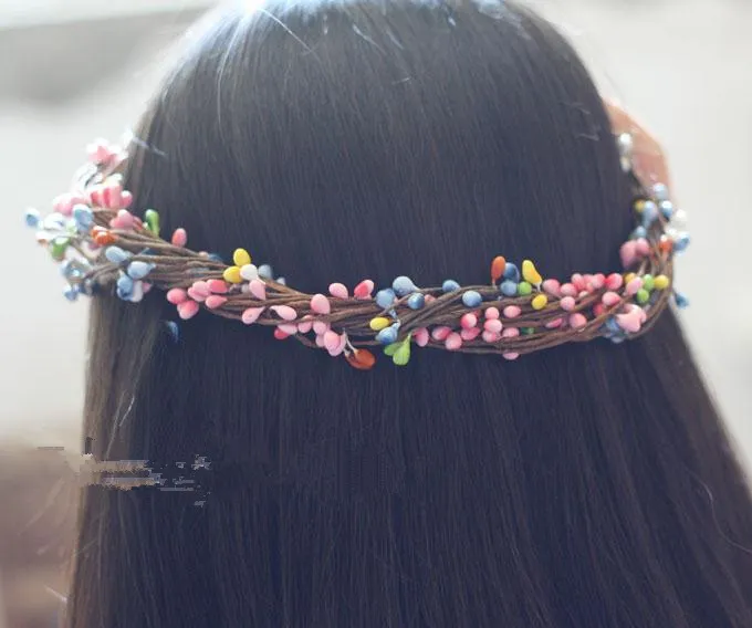 100st DIY Wedding Garland Artificial Flower Head Ring Pip Berry Flower Stem Diy Wreath Flower Bead Acceorry6873889