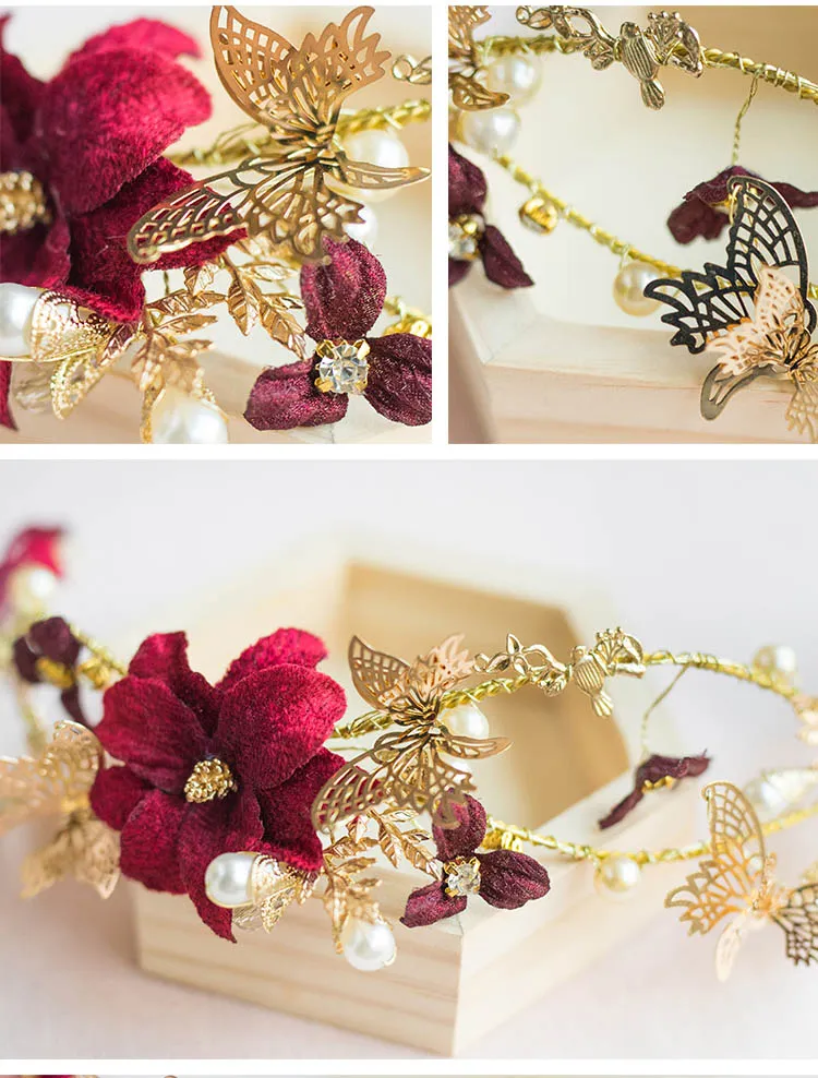 Charme Rhinestion Accessoires Cristal Fleur De Mariage Couronne Haute Qualité Japon Et Corée Du Sud Art Couronnes Pour La Mariée