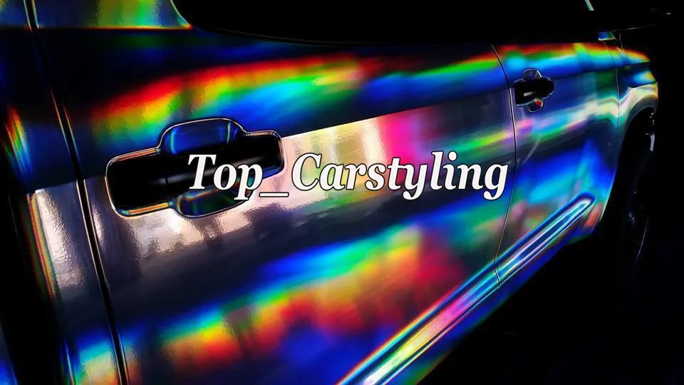 Premium Printable paintable Holographic Laser Chrome Silver Iridescent Vinyl Film Car Wrap film graphics size 1.52x20m Roll