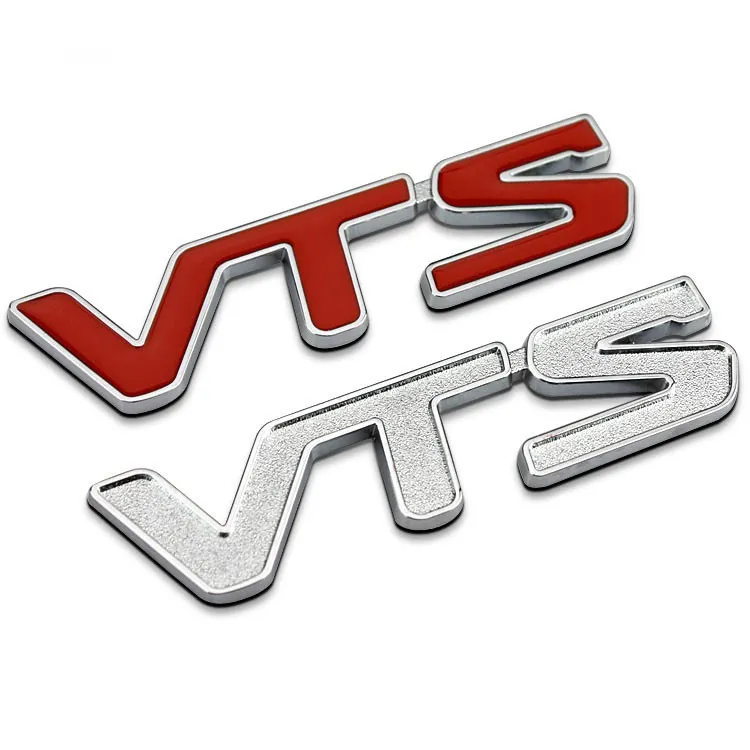 VTS Araba Rozeti Amblem 3D Logo Sticker Citroen C2 C3 C4 Için Quatre Saxo Xsara Elysee Quatre Triomphe Jimny 1.6 16 v VTR Kırmızı Gümüş Renk