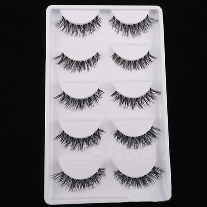 Nya 50 par Svart Naturligt Kors Fake Falsk Eyelash Soft Long Makeup Eye Lash Extension Gratis frakt