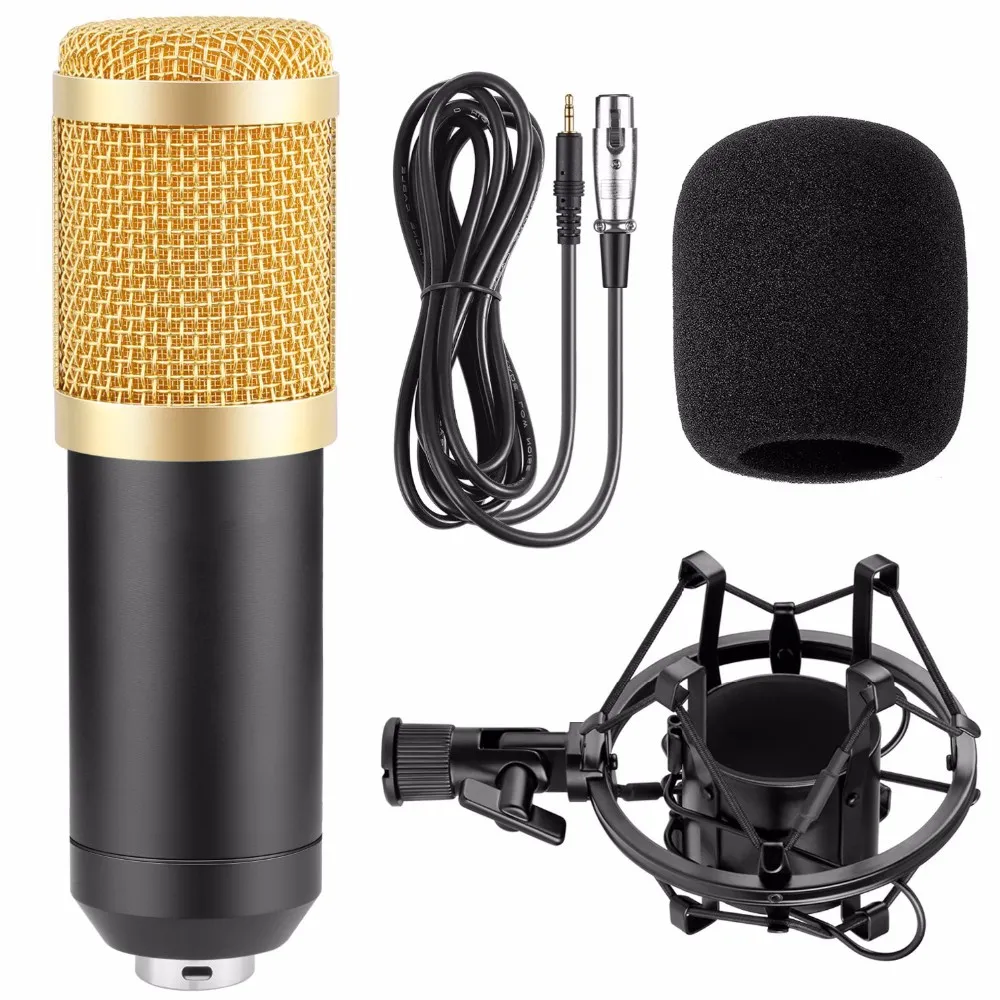 Wholesale New BM-800 Condenser Microphone Sound Recording Microfone With Shock Mount Radio Braodcasting Microphone For Desktop PC bm800