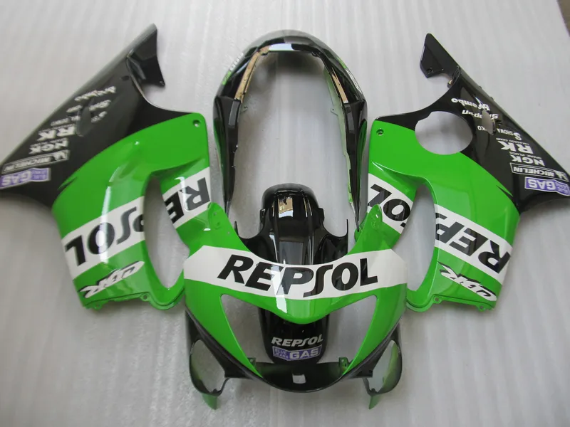 Personalize kit carenagem Injection para Honda CBR600 F4 1999 2000 pretos carenagens ABS baratos verdes ajustados CBR600F4 99 00