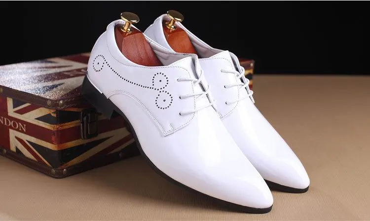 New Arrival Mens White Dress Shoes Designer Fashion Tide Wedding Shoes For Man White Groom Party Shoes Plus Size 13 14 15