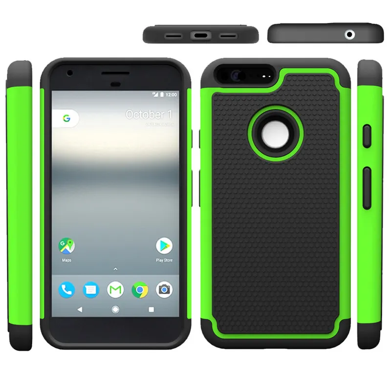 Partihandel för Google Pixel Case Silicone 3 i 1 Hybrid Hard Plastic Shocksäker telefonväska till Google Pixel XL Silikonväska
