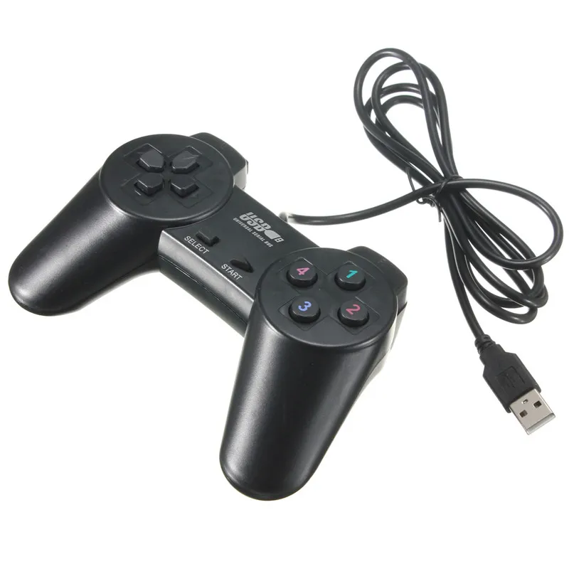 Preto USB 2.0 Com Fio Gamepad Joystick Joypad Gamepad Controlador de Jogo para PC Computador Portátil para XP / para Vista