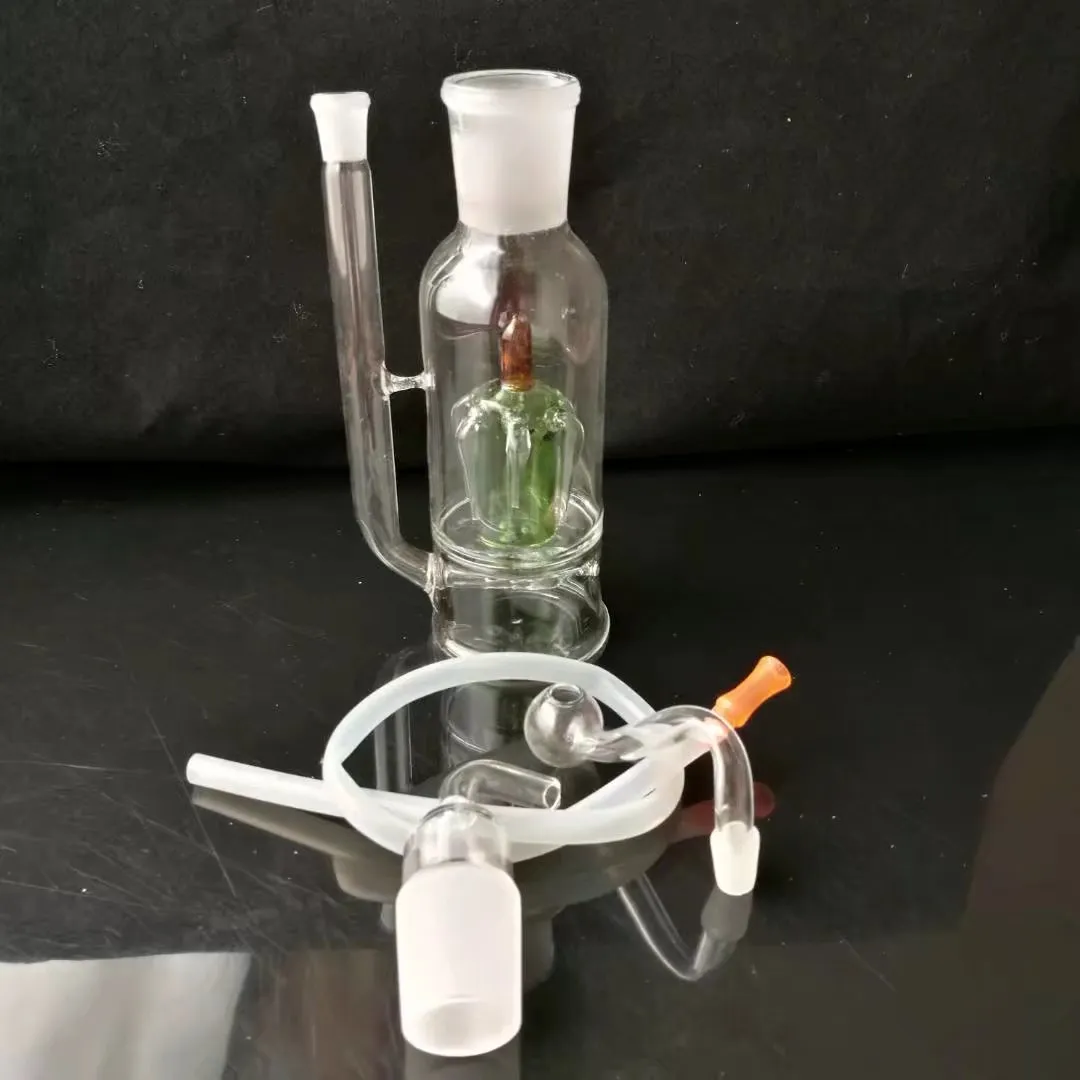 Couronne narguilé bongs accessoires, brûleur à mazout unique bongs en verre tuyaux conduites d'eau tuyau en verre plates-formes pétrolières fumer avec compte-gouttes