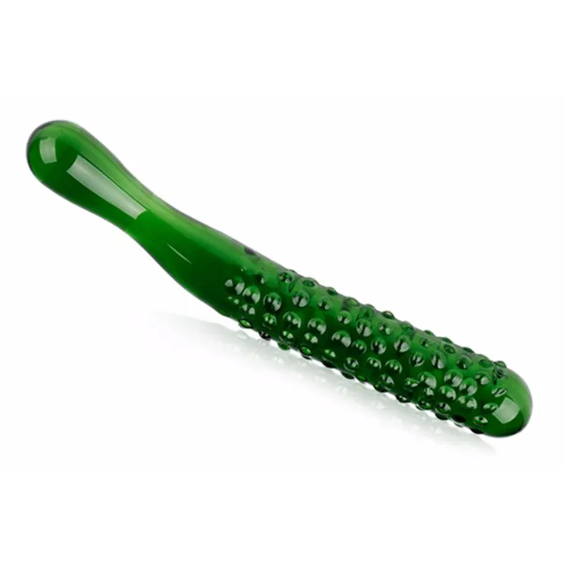 Green Crystal Dildo Glass Sex Toys Vuxen Kvinnlig anus Penis för kvinnor Anal Butt Plug2239089