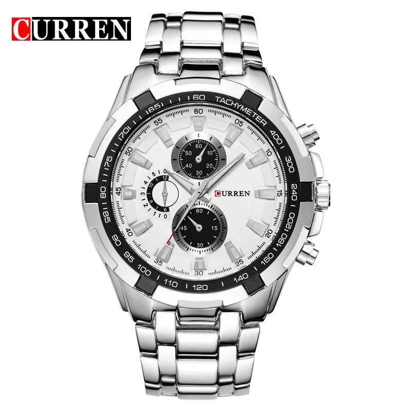 CURREN Montres Hommes Montres À Quartz Top Marque De Luxe Hommes Montres Militaires En Acier Inoxydable Montre De Sport Étanche Montre À Quartz par DHL