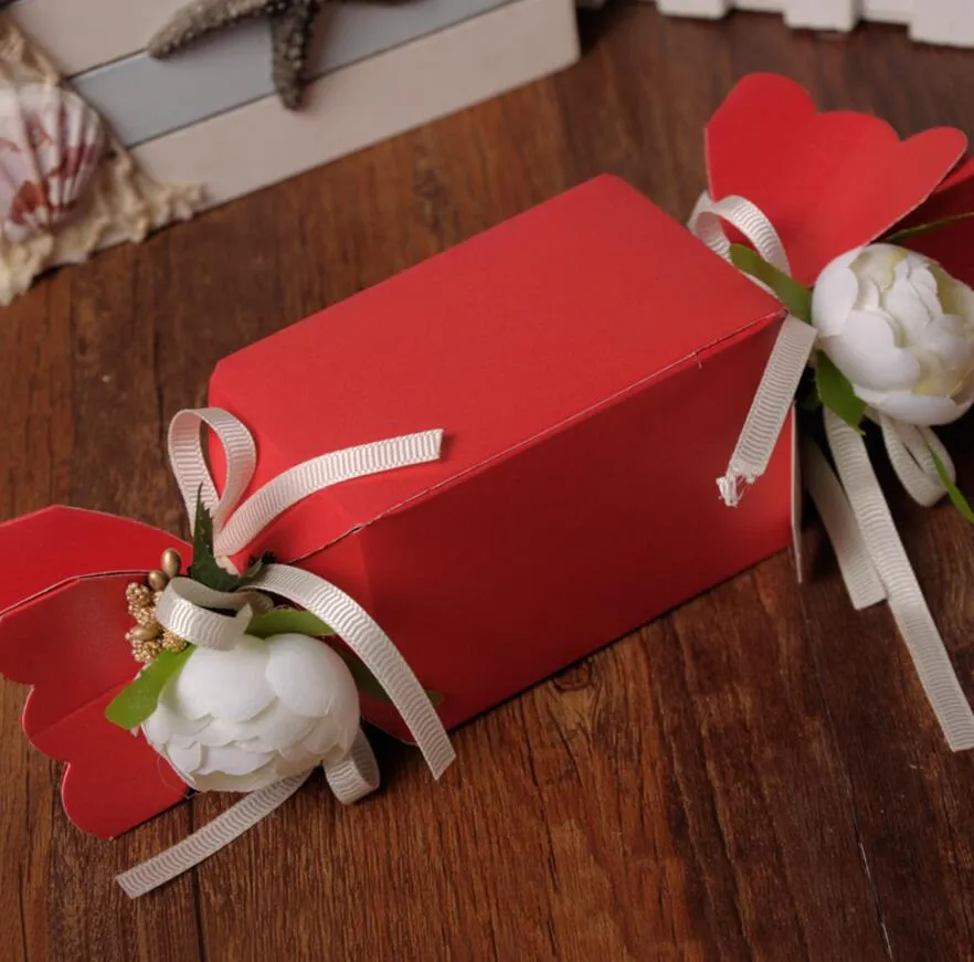 Scatole di cioccolatini scatole di caramelle di fiori da 50 pezzi con nastro regalo di favore baby shower feste di matrimonio