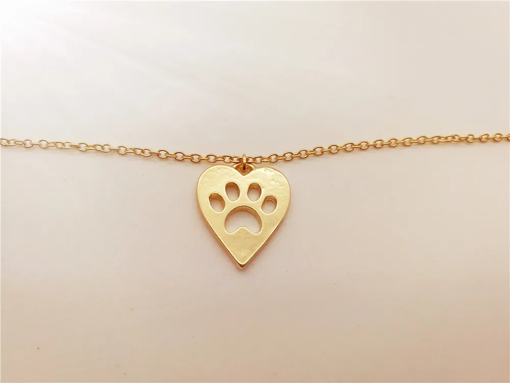 Pet bonito coração pata charme pulseira amor coração e pata pulseira Memorial animal filhote de cachorro urso gato cão palma imprimir pulseiras