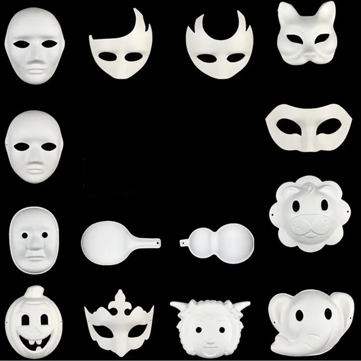 500 pcs Melhor Máscara DIY Pintados À Mão Dia Das Bruxas Branco Máscara Facial Zorro Coroa Borboleta Máscara de Papel Em branco Masquerade Partido Máscaras de Cosplay