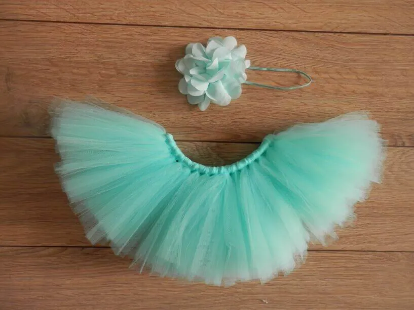 Retail Infant Clothing Set Newborn Baby Gauze Handmade TUTU Skirt With Headband Pography clothing 04M 1651 23647396162