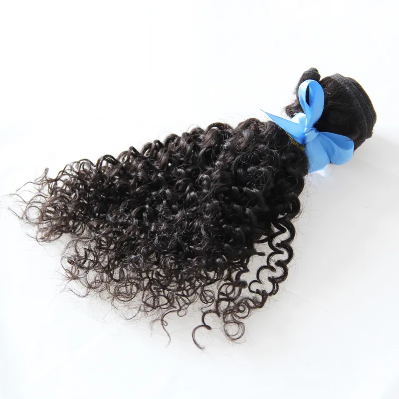 Kinky Curly Virgin Hair 100g Curly Weave Mänskliga hårbuntar 4b 4c Naturfärg Mänskligt hår vävar en bit