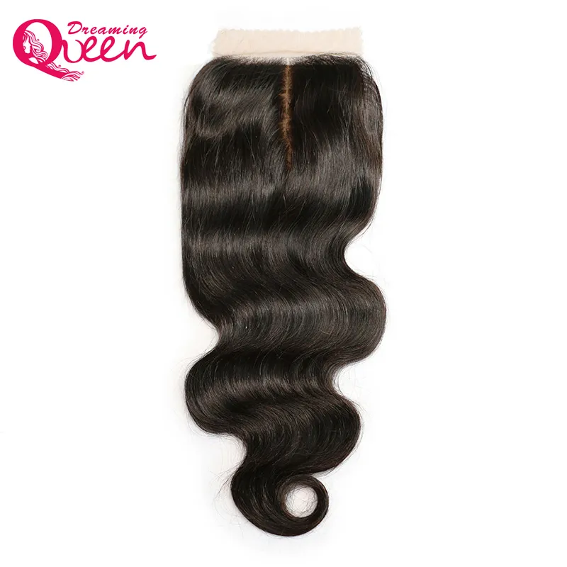 Body Wave onbewerkte 100% India Human Hair Extensions 3 bundels met zijdebasis Lace Sluiting Natural Hairline1912397