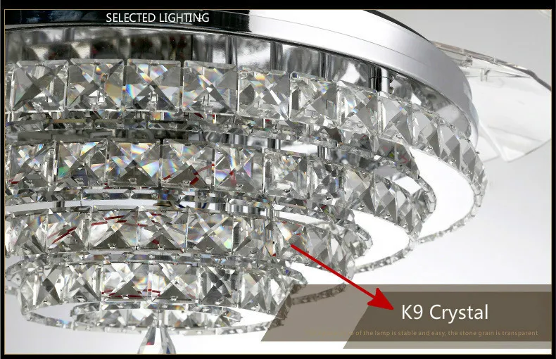 Luxury Crystal Ceiling Fans Light Remote Control Dimming Lighting 3 Rings 4 Ring Designed 42 Inch Chandelier Fan Lamp 110V 220V 308895422