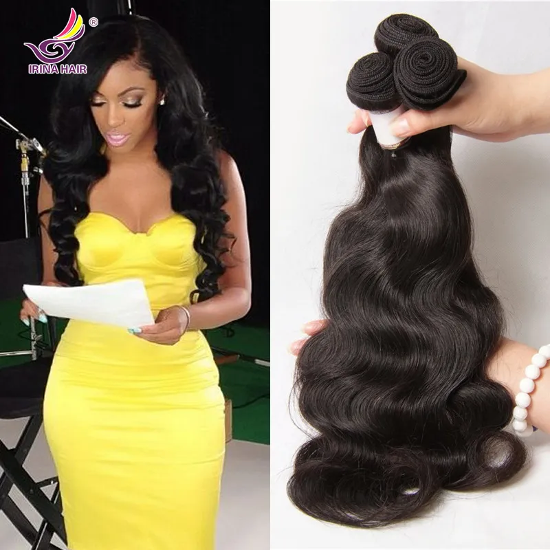 Hurtownie 5 sztuk / partia Brazylijski Peruwiański Malezyjski Indian Virgin Hair Body Wave Tanie Ludzkie Włosy Rozszerzenia Włosów Uwagi Double Wefts