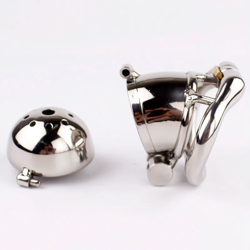 Stainless Steel Male Chastity Device Small Double Rings Lock Male Chastity  Cage