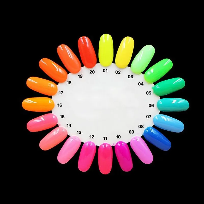 Gorący Sell 20 Candy Color Fluorescencyjny Neon Luminous Gel Paznokci Polski Do Glow In Dark Paznokci Lakier Manicure Enamel dla Bar Party ZA1668