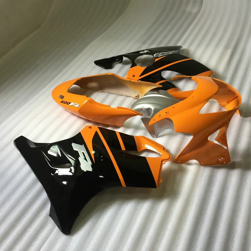 Injektionsform ABS Fairing Kit för Honda 1999 2000 CBR 600 F4 Orange Svart Motorcykel Fairings Bodykit CBR600 F4 99 00