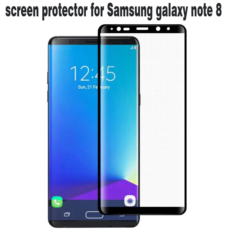 För Samsung Note 8 Tempered Glass Screen Protector Film 3D Full Cover Glass