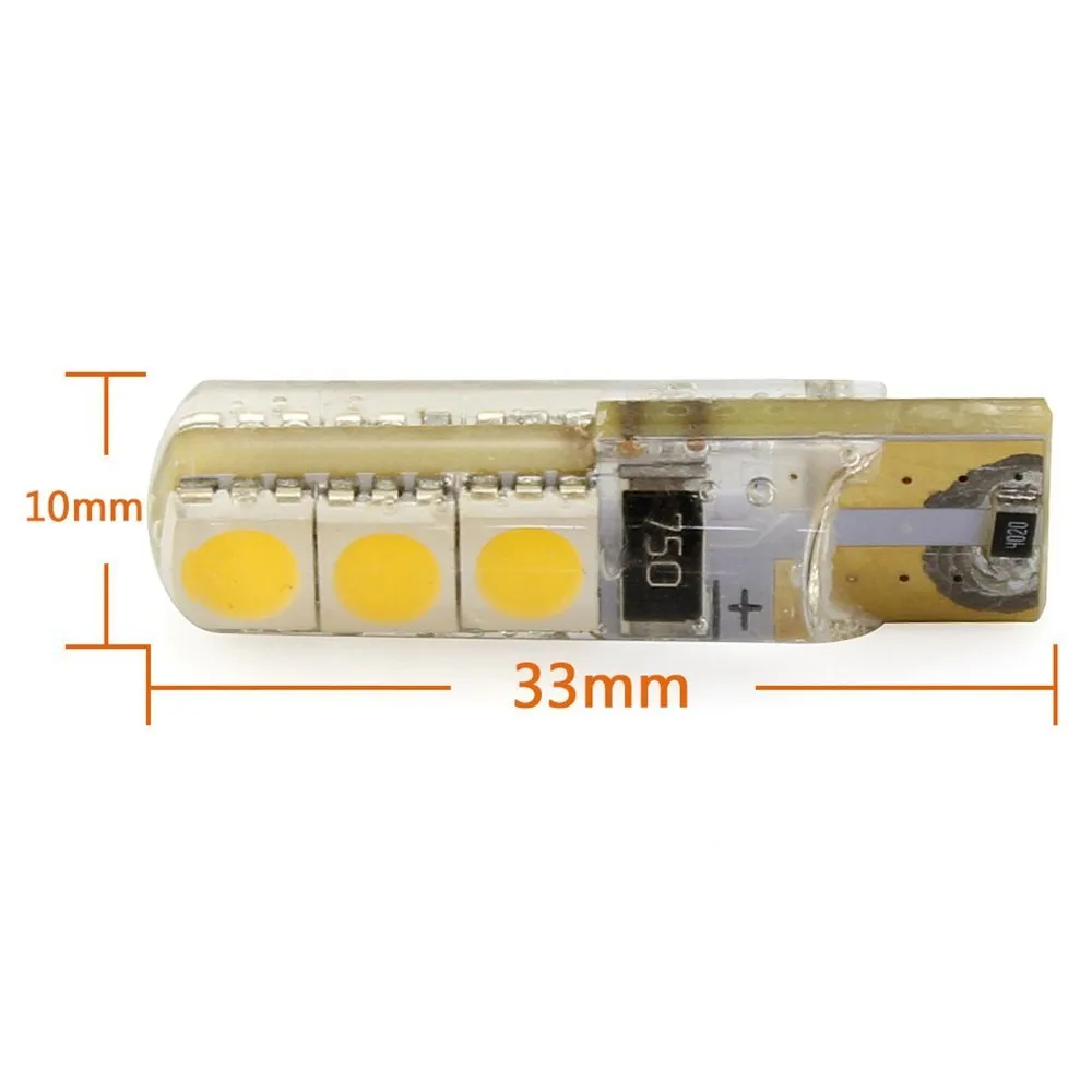 T10 5050 6 SMD CANBUS interior Lights 12v Crystal Silicone Version Thermal Anti Burn Super Bright Light Show Wide Lamp