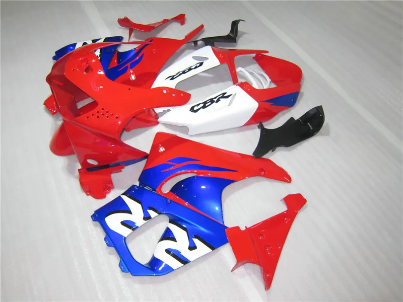 Motorcykel Fairing Kit för Honda CBR919RR 98 99 Red Blue White Fairings Set CBR 900RR 1998 1999 OT06