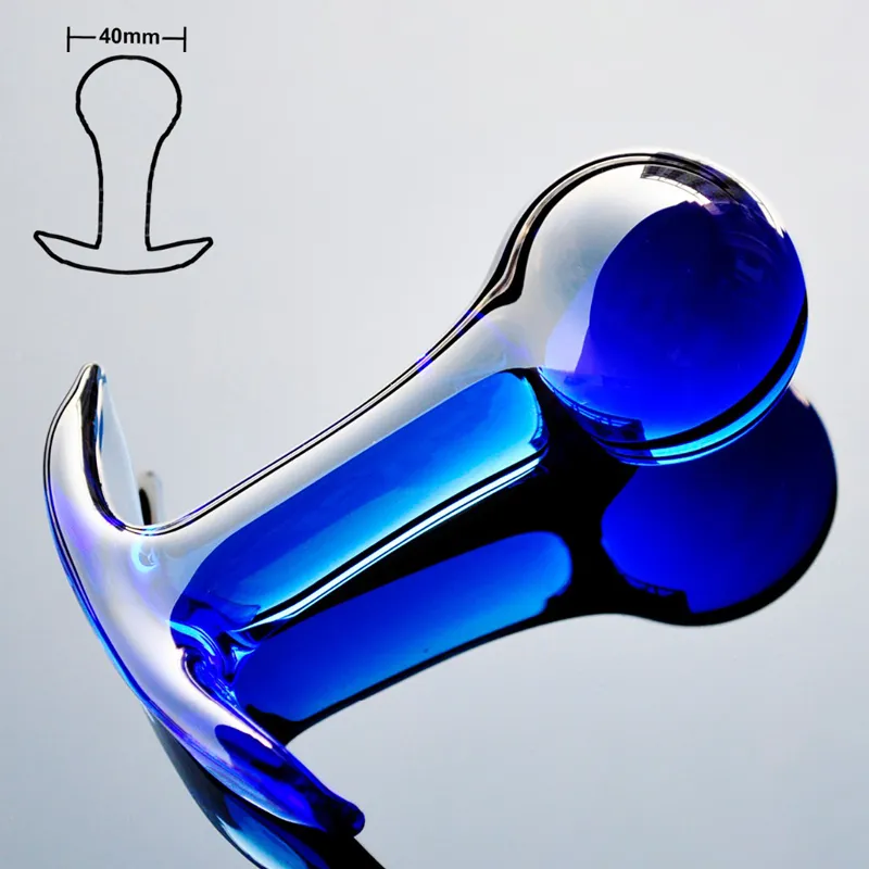 40mm pyrex glass anal dildo butt plug crystal bead vagina ball fake penis female masturbation adult sex toys for women men gay