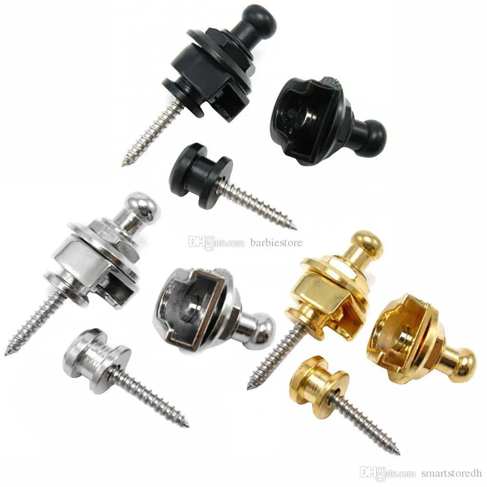 Schaller Style Chrome Round Head Strap Hanger Lock Pin Peg Skidproof