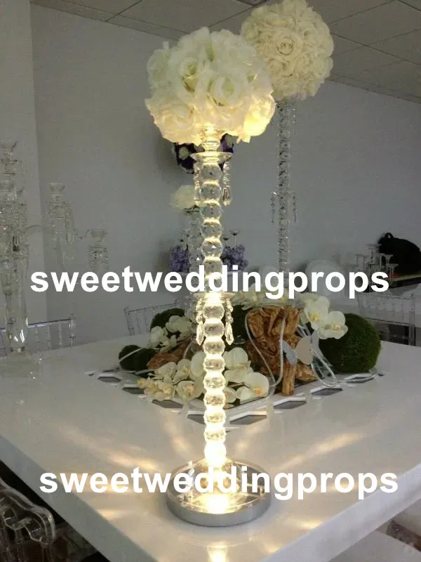 Grands supports de pièce maîtresse de mariage/pilier de fleur de mariage pour la décoration en cristal