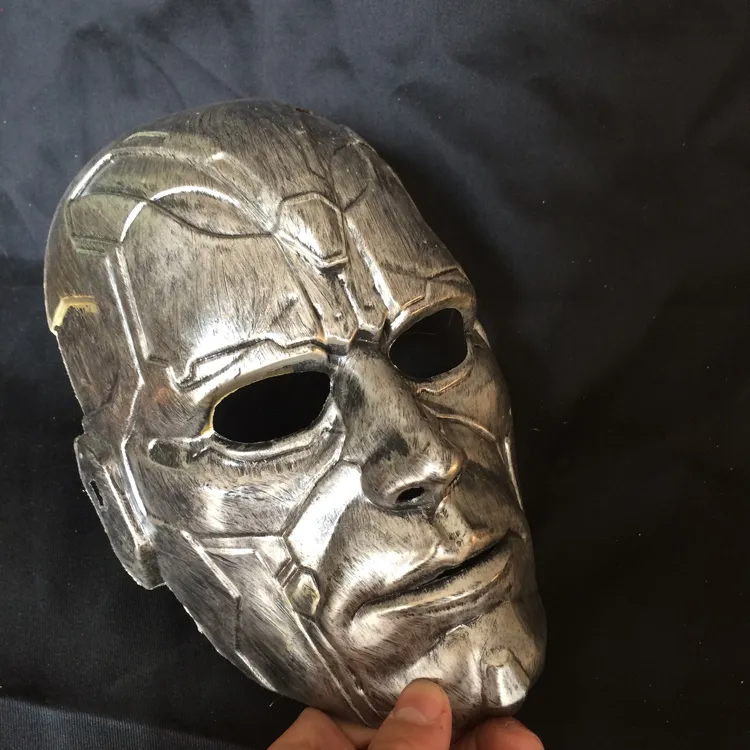 Retro Vintage Stone Man Maschera a testa intera Maschera costume in maschera di Halloween Cosplay i Oro e Argento