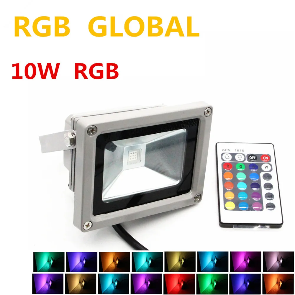 outdoor RGB LED Flood Light Real high power 10W 20W 30W 50W 100W Floodlight Bulb Waterproof IP66 Lamp With Remote Control Holiday Lights